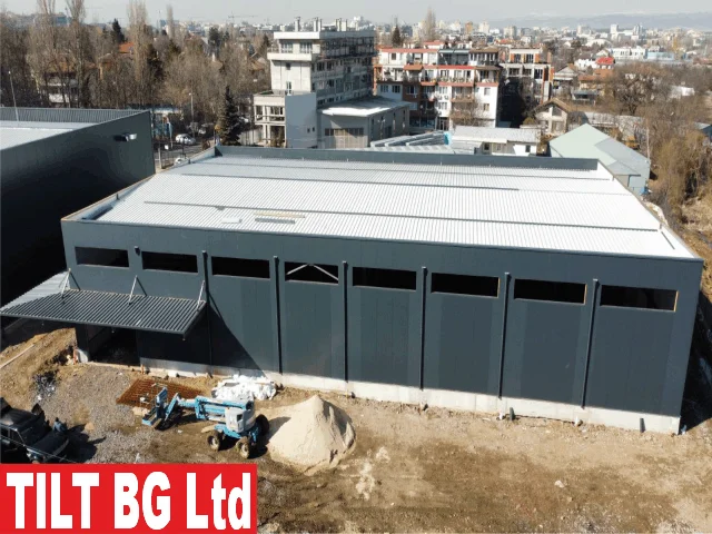 Метална конструкция хале, монтаж на носещата стоманена рамка